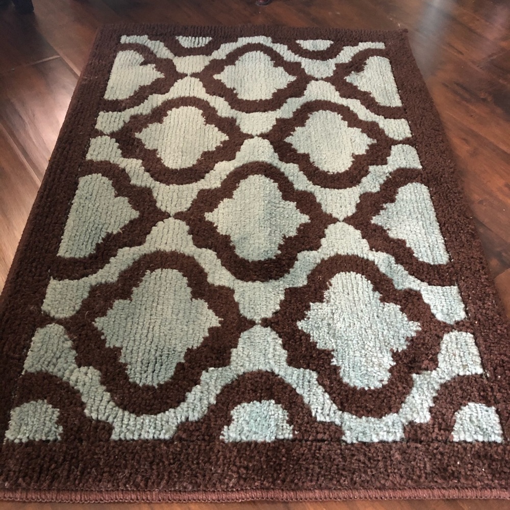 Brown & Blue Throw Rug - Picture 2 of 7